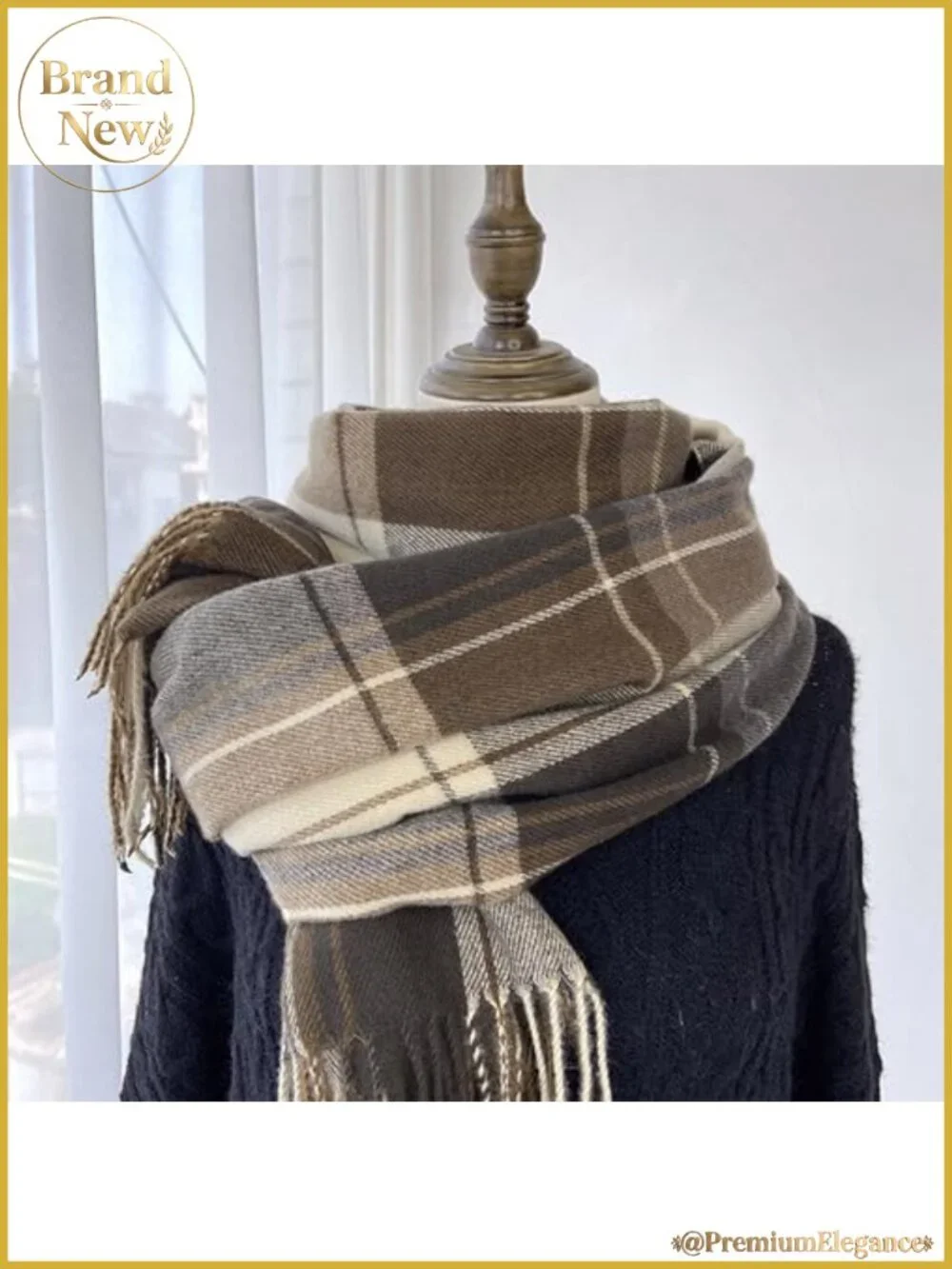 Scottish Tartan Plaid Winter Scarf Fringe Shawl Wrap